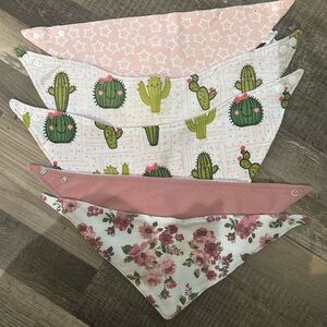 Floral and Cactus Print Bandana Bib Set